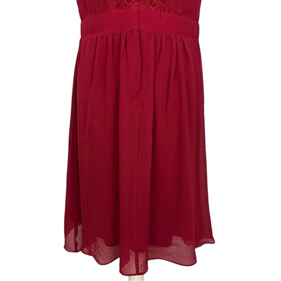 CITY CHIC | Ruby Red Dark Romance Lace Detail A-Line Cocktail Dress NWT XS/14 - Picture 11 of 16
